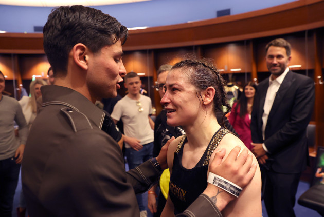 ryan-garcia-congratulates-katie-taylor-in-the-changing-room-after-the-fight