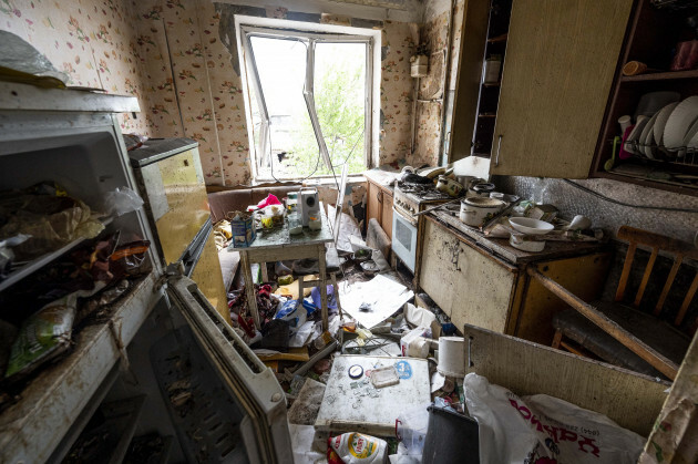 La guerra rusa contra Ucrania destruida en Borodianka