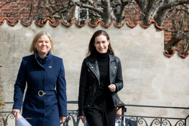 prime-minister-magdalena-andersson-and-finland-prime-minister-sanna-marin-held-a-joint-press-conference-with-the-finnish-and-swedish-media-regarding-joining-in-nato-the-prime-ministers-meeting-was-h