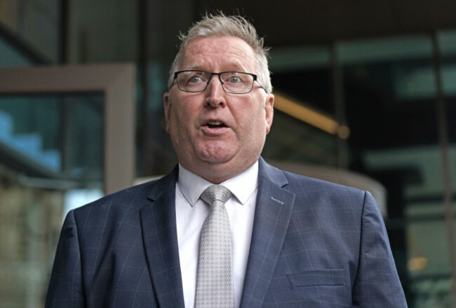 ulster-unionist-leader-doug-beattie-speaking-to-media-outside-the-grand-central-hotel-in-belfast-following-his-meeting-with-taoiseach-micheal-martin-picture-date-friday-may-20-2022