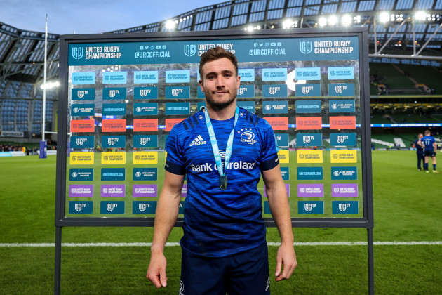 jordan-larmour-is-presented-with-the-united-rugby-championship-player-of-the-match-medal