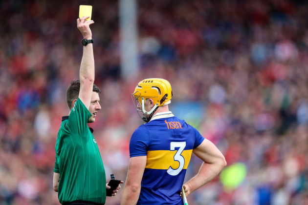 ronan-maher-receives-a-yellow-card-from-referee-sean-stack