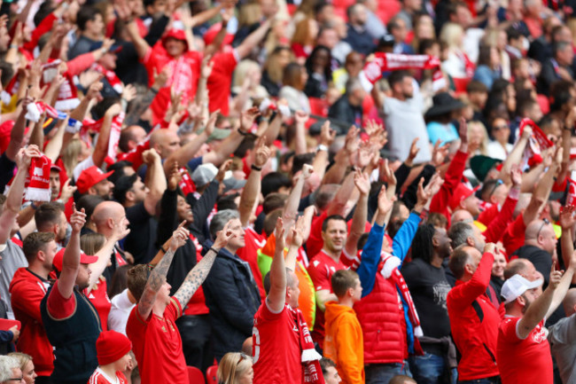 29th-may-2022-wembley-stadium-london-england-efl-championship-play-off-final-huddersfield-town-versus-nottingham-forest-nottingham-forest-fans-in-a-good-mood-as-the-match-goes-into-the-final-fe