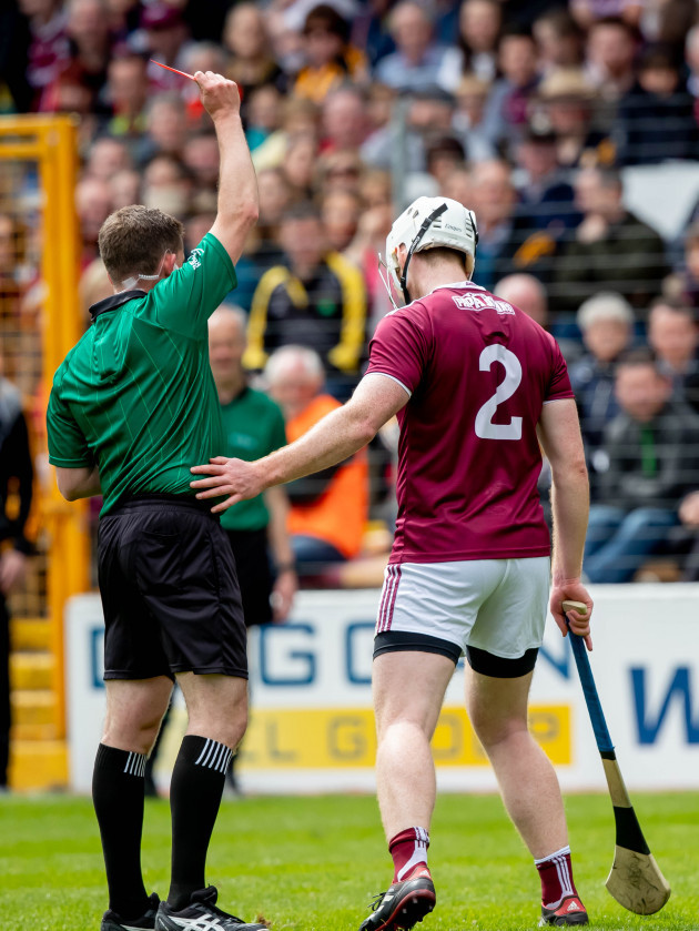 john-hanbury-is-shown-a-red-card-by-referee-colm-lyons