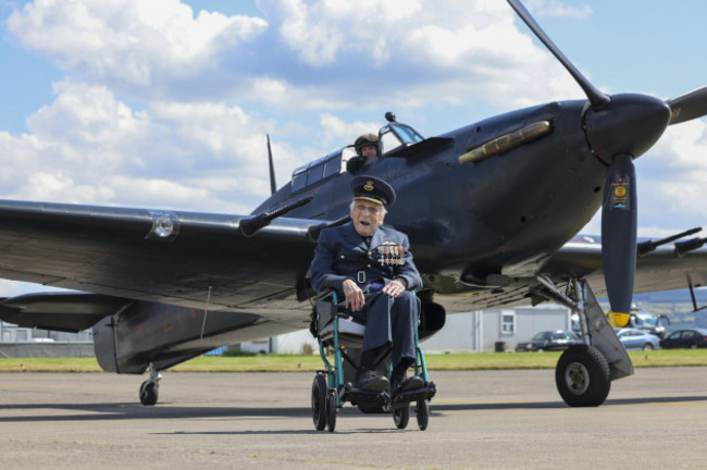 Image 1 - Group Captain John ‘Paddy’ Hemingway with Hurricane fighter aircraft.