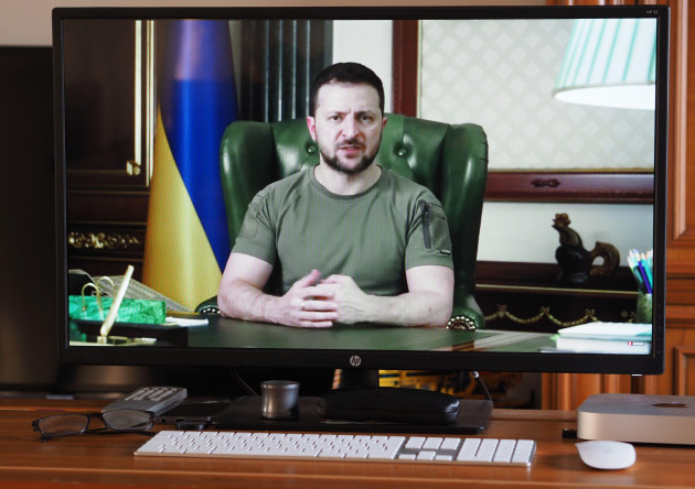 in-this-photo-illustration-screen-showing-an-address-by-the-president-of-ukraine-volodymyr-zelensky-he-said-about-the-missile-attack-on-the-odessa-grain-port-that-russia-did-everything-to-destroy-the