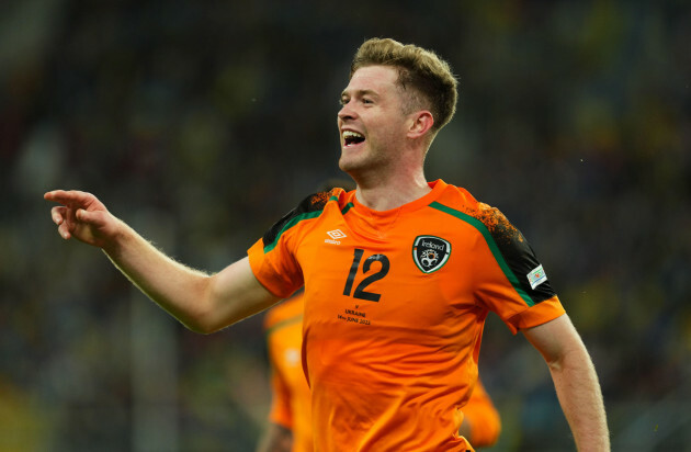 soccer-football-uefa-nations-league-group-e-ukraine-v-republic-of-ireland-stadion-miejski-lks-lodz-poland-june-14-2022-republic-of-irelands-nathan-collins-celebrates-scoring-their-first