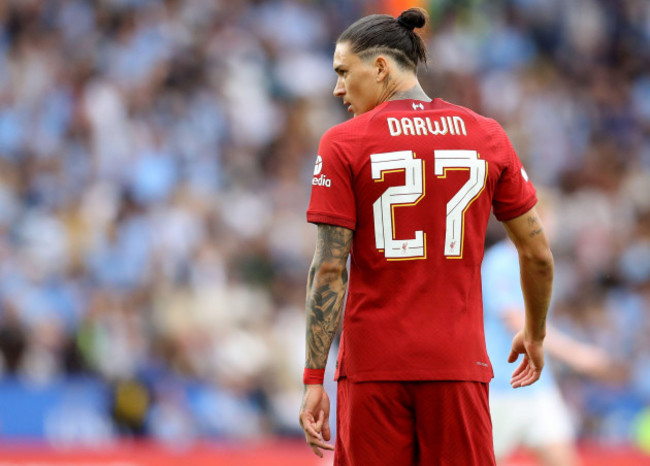 leicester-uk-30th-july-2022-darwin-nunez-of-liverpool-during-the-the-fa-community-shield-match-at-the-king-power-stadium-leicester-picture-credit-should-read-paul-terrysportimage-credit-sport