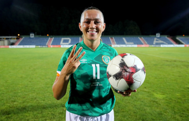 katie-mccabe-celebrates-with-the-match-ball-after-scoring-a-hat-trick