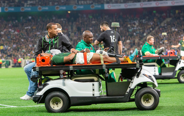 mbombela-nelspruit-south-africa-6th-august-2022-kurt-lee-arendse-stretchered-off-with-concussion-near-the-end-of-the-rugby-championship-international-match-between-south-africa-and-new-zealand-a