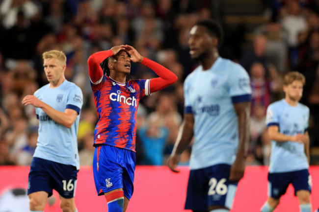 london-uk-30th-aug-2022-michael-olise-7-of-crystal-palace-sees-his-shot-hit-the-post-in-london-united-kingdom-on-8302022-photo-by-carlton-myrienews-imagessipa-usa-credit-sipa-usaalamy