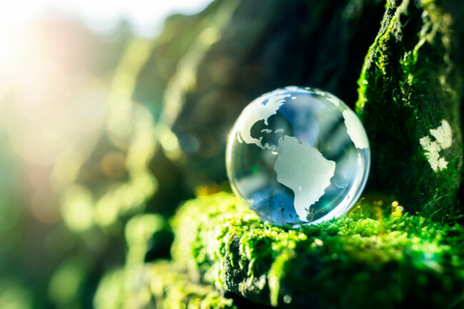 glassglobeintheinnatureconceptforenvironmentand