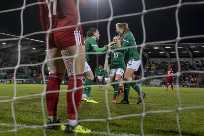 lucy-quinn-celebrates-scoring-a-goal-with-kyra-carusa-and-denise-osullivan