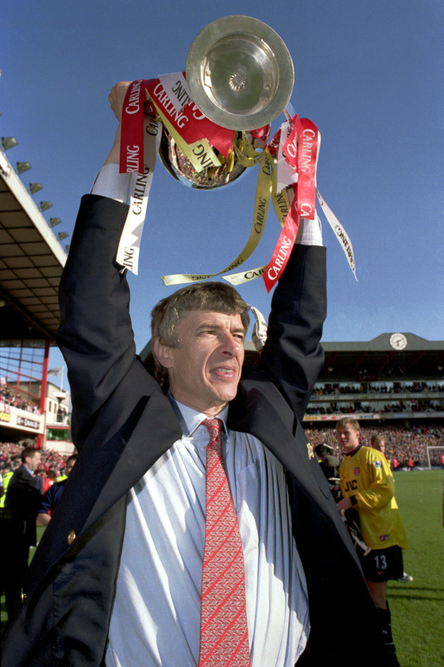 file-photo-arsene-wenger-is-to-leave-arsenal-at-the-end-of-the-season-ending-a-near-22-year-reign-as-managerarsenal-manager-arsene-wenger-celebrates-winning-the-premiership-with-the-trophy-so