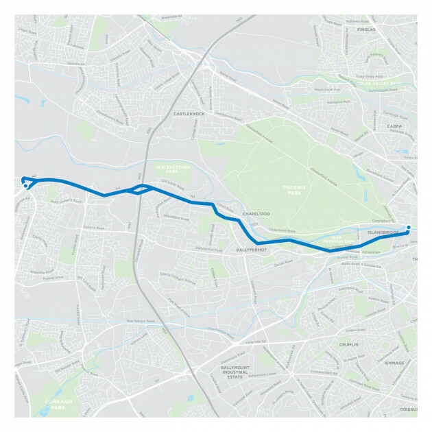 Core BusConnects route linking Lucan to Dublin city centre enters