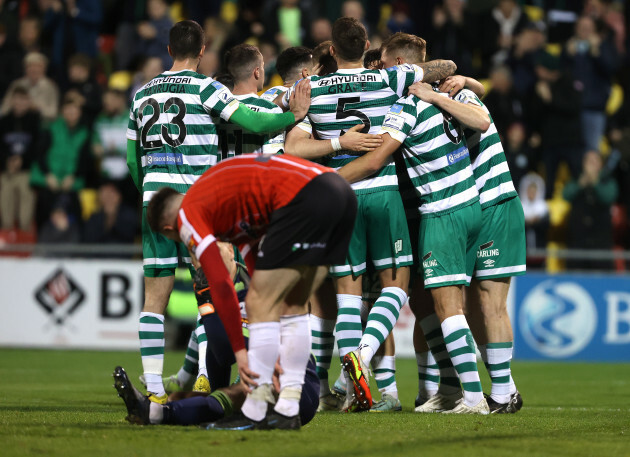 rory-gaffney-celebrates-scoring-a-goal-with-teammates