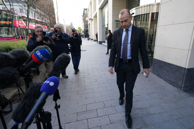 northern-ireland-secretary-chris-heaton-harris-before-speaking-to-the-media-outside-erskine-house-belfast-he-denied-his-decision-not-to-call-an-election-immediately-was-a-u-turn-i-am-still-going-t