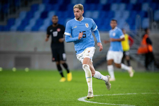 bratislava-slovakia-september-27-federico-valverde-of-uruguay-during-the-international-friendly-match-between-uruguay-and-canada-at-tehelne-pole