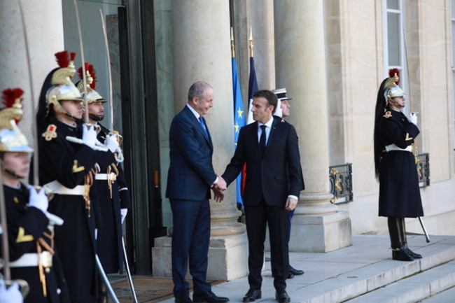 Taoiseach, Micheal Martin, meeting  with the President of France, Emanuel Macron. Copyright Phil Behan, De partment of Foreign Affairs (1)