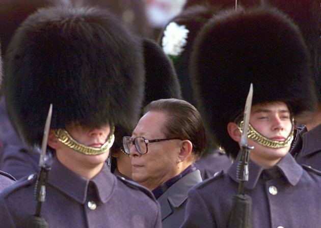 the-chinese-president-jiang-zemin-inspects-the-guard-of-honour-of-the-first-battalion-of-the-welsh-guards-during-the-ceremonial-welcoming-on-londons-horseguards-parade-at-the-start-of-his-four-day-s