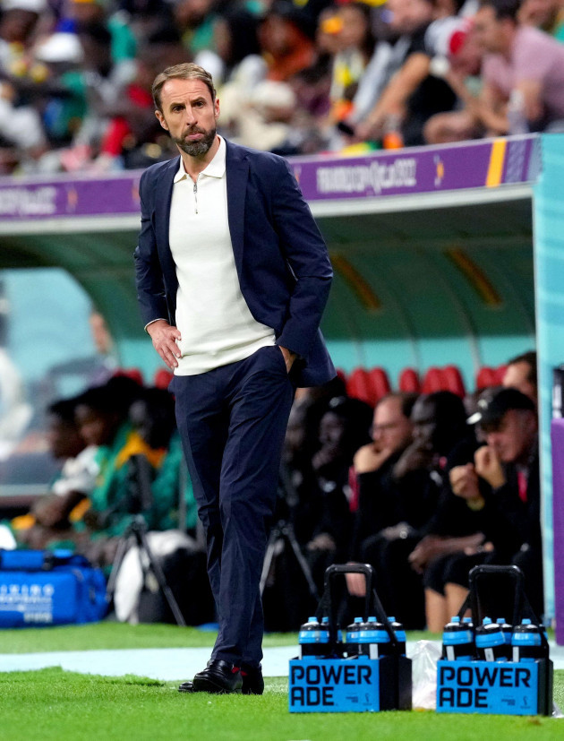 england-manager-gareth-southgate-during-the-fifa-world-cup-round-of-sixteen-match-at-the-al-bayt-stadium-in-al-khor-qatar-picture-date-sunday-december-4-2022