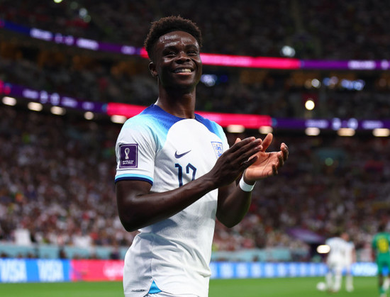 al-khor-qatar-4th-december-2022-bukayo-saka-of-england-all-smiles-as-he-is-substituted-during-the-fifa-world-cup-2022-match-at-al-bayt-stadium-al-khor-picture-credit-should-read-david-klein-s