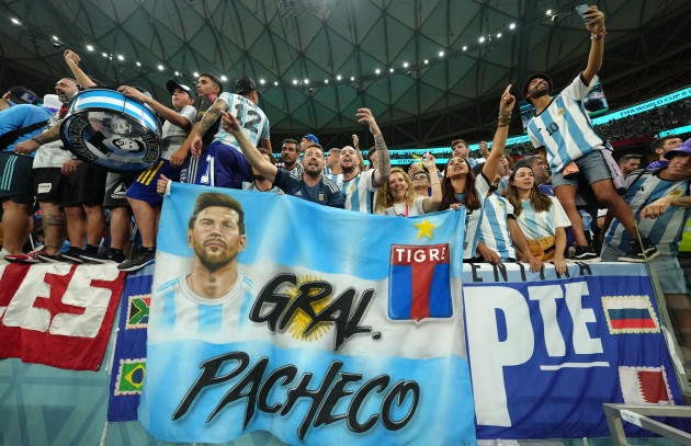 argentina-fans-in-the-stands-prior-to-the-fifa-world-cup-semi-final-match-at-the-lusail-stadium-in-lusail-qatar-picture-date-tuesday-december-13-2022