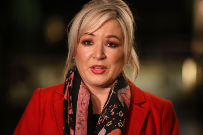 sinn-fein-vice-president-michelle-oneill-speaking-to-the-media-at-a-hotel-near-belfast-where-prime-minister-rishi-sunak-held-talks-with-northern-ireland-political-leaders-picture-date-thursday-dece