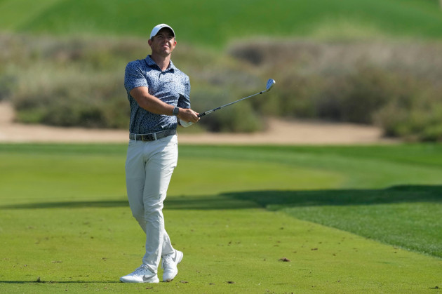 rory-mcilroy-of-northern-ireland-plays-his-second-shot-on-the-16th-hole-during-the-final-round-of-the-dubai-desert-classic-in-dubai-united-arab-emirates-monday-jan-30-2023-ap-photokamran-jebr