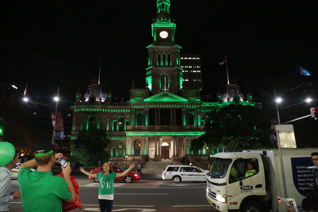 sydney-australia-17th-march-2015-sydney-town-hall-was-lit-up-green-to-celebrate-st-patricks-day-the-irish-flag-was-flying-above-the-building-it-was-one-of-the-new-sites-to-be-lit-up-as-150-loca