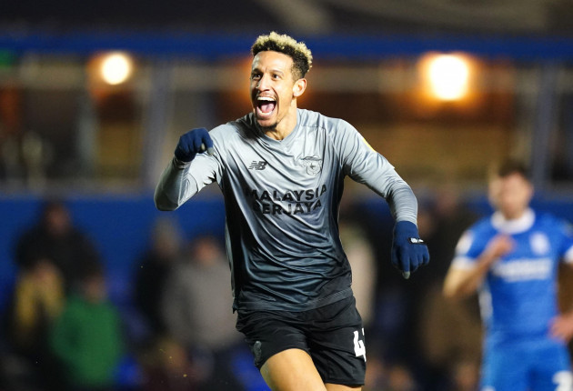cardiff-citys-callum-robinson-celebrates-scoring-their-sides-second-goal-of-the-game-during-the-sky-bet-championship-match-at-st-andrews-birmingham-picture-date-tuesday-february-14-2023