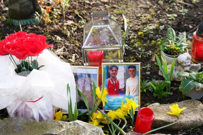 floral-tributes-outside-the-church-of-the-resurrection-ballinfoyle-in-galway-ahead-of-the-funeral-of-john-keenan-john-16-died-with-two-other-teenagers-when-a-car-they-were-travelling-in-entered-th