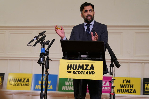 health-secretary-humza-yousaf-speaking-at-the-launch-of-his-campaign-to-become-the-next-first-minister-of-scotland-at-clydebank-town-hall-west-dunbartonshire-picture-date-monday-february-20-2023