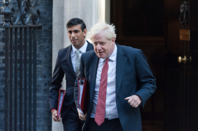 british-prime-minister-boris-johnson-r-and-chancellor-of-the-exchequer-rishi-sunak-leave-10-downing-street-in-central-london-to-attend-a-cabinet-meeting-as-parliament-returns-after-summer-recess-ami