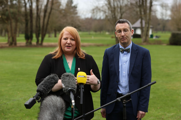 naomi-long-leader-of-the-alliance-party-and-andrew-muir-alliance-party-mla-speaking-to-the-media-in-templepatrick-co-antrim-after-meeting-with-prime-minister-rishi-sunak-during-his-visit-to-nort