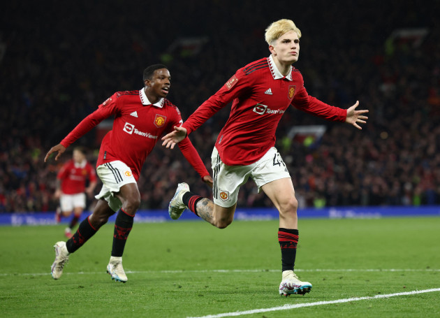 manchester-england-1st-march-2023-alejandro-garnacho-of-manchester-united-celebrates-after-scoring-to-make-it-2-1-during-the-the-fa-cup-match-at-old-trafford-manchester-picture-credit-should-read