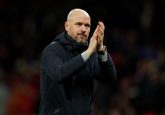 manchester-united-manager-erik-ten-hag-applauds-the-fans-after-the-emirates-fa-cup-fifth-round-match-at-old-trafford-manchester-picture-date-wednesday-march-1-2023