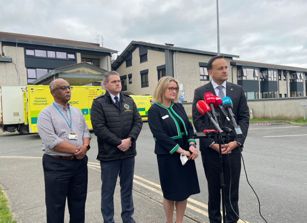left-to-right-clinical-lead-professor-obada-yousif-a-representative-of-the-national-ambulance-service-general-manager-of-wexford-general-hospital-linda-oleary-and-taoiseach-leo-varadkar-outside-t