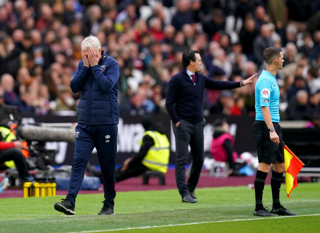 west-ham-united-manager-david-moyes-left-appears-dejected-during-the-premier-league-match-at-the-london-stadium-london-picture-date-sunday-march-12-2023