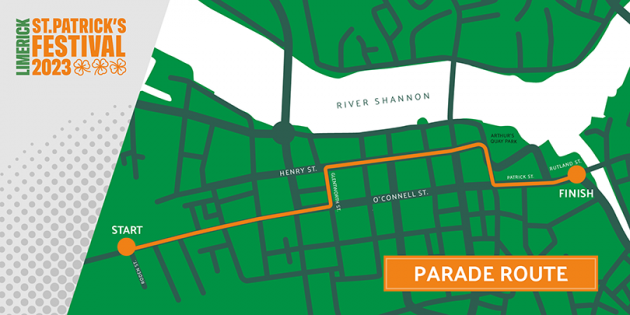 2023 Limerick St. Patrick's Day Parade Route 810wide