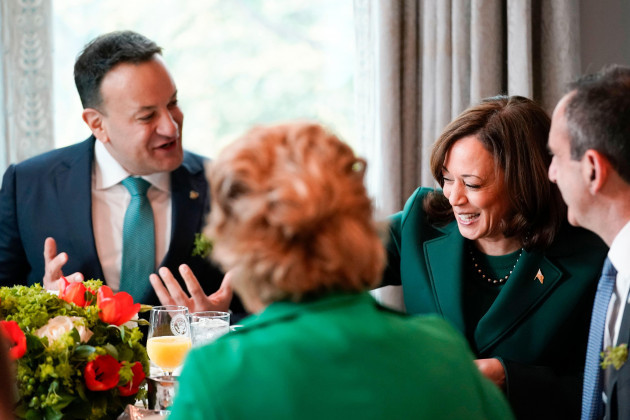 vice-president-kamala-harris-second-right-speaks-with-irelands-taoiseach-leo-varadkar-as-she-hosts-a-st-patricks-day-breakfast-with-irelands-taoiseach-leo-varadkar-at-the-vice-presidents-resid