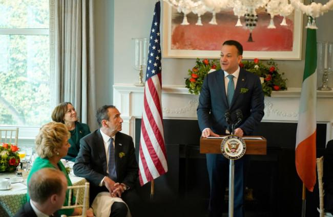 taoiseach-leo-varadkar-speaking-during-a-breakfast-meeting-hosted-by-us-vice-president-kamala-harris-at-her-official-residence-in-washington-dc-in-washington-dc-as-part-of-his-visit-to-the-us-for-s