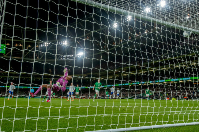 gavin-bazunu-watches-as-benjamin-pavards-goal-hits-the-back-of-the-net