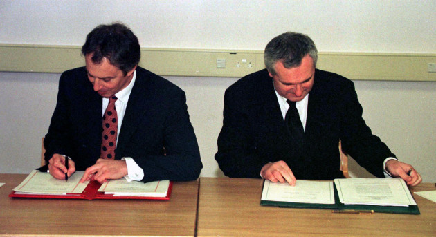 file-photo-dated-100498-of-then-prime-minister-tony-blair-left-and-then-taoiseach-bertie-ahern-signing-the-good-friday-peace-agreement-which-stated-that-the-people-of-northern-ireland-will-decide