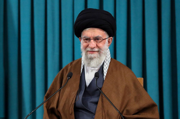 tehran-tehran-iran-20th-mar-2022-a-handout-photo-made-available-by-the-supreme-leaders-office-shows-the-supreme-leader-of-iran-ayatollah-ali-khamenei-addressing-the-nation-on-the-occasion-of-now