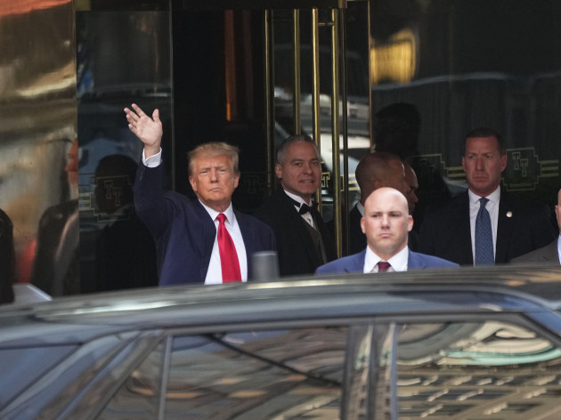 former-president-donald-trump-leaves-trump-tower-tuesday-april-4-2023-in-new-york-trump-came-to-new-york-to-face-charges-related-to-hush-money-payments-trump-is-facing-multiple-charges-of-falsify