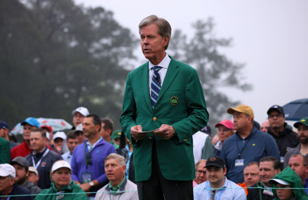 golf-the-masters-augusta-national-golf-club-augusta-georgia-u-s-april-7-2022-chairperson-of-augusta-national-golf-club-fred-ridley-on-the-1st-tee-during-the-ceremonial-start-on-the-first-d