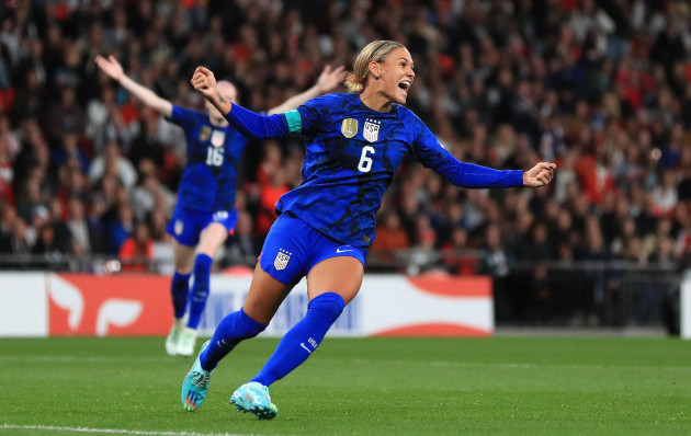 usas-trinity-rodman-celebrates-prior-to-her-goal-being-disallowed-by-var-during-the-international-friendly-match-at-wembley-stadium-london-picture-date-friday-october-7-2022