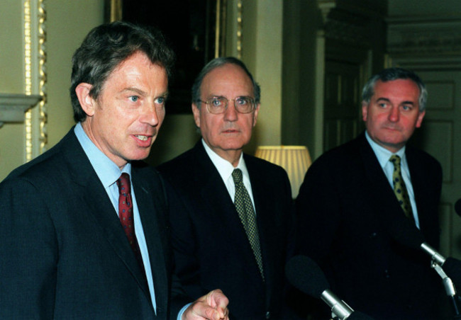 file-photo-dated-200799-of-left-to-right-then-prime-minister-tony-blair-former-us-senator-george-mitchell-and-then-irish-taoiseach-bertie-ahern-at-downing-street-london-to-announce-a-tightly-f