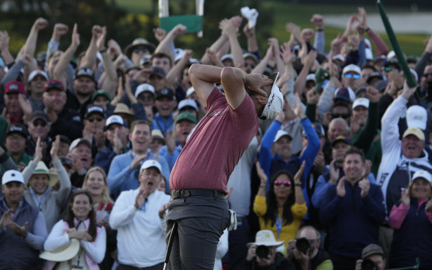 augusta-united-states-09th-apr-2023-jon-rahm-celebrates-after-winning-the-87th-masters-tournament-at-augusta-national-golf-club-in-augusta-georgia-on-sunday-april-9-2023-rahm-finished-12-under